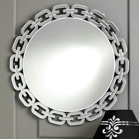 Interlinked Chain Round Mirror